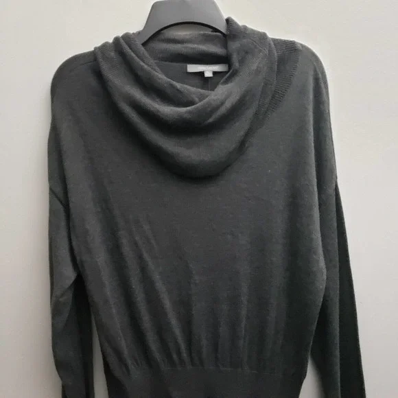 Daisy Fuentes Cowl Neck Sweater Dress XL Solid Gray Long Sleeves Midi NWT - Picture 2 of 6